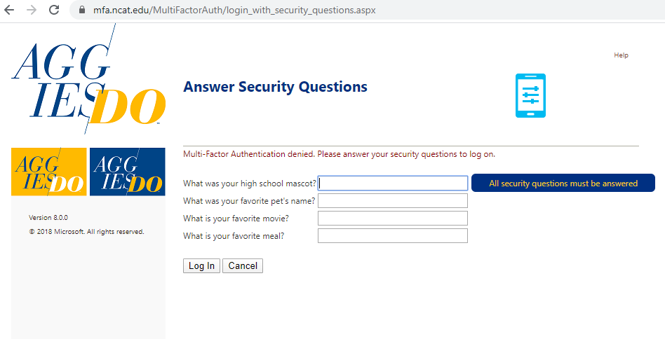 answer multi-factor authentication security questions